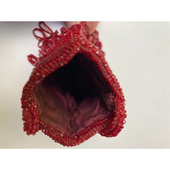 1920's Cranberry Red Czech Glass Wristlet Purse READ - Picture 10 of 10